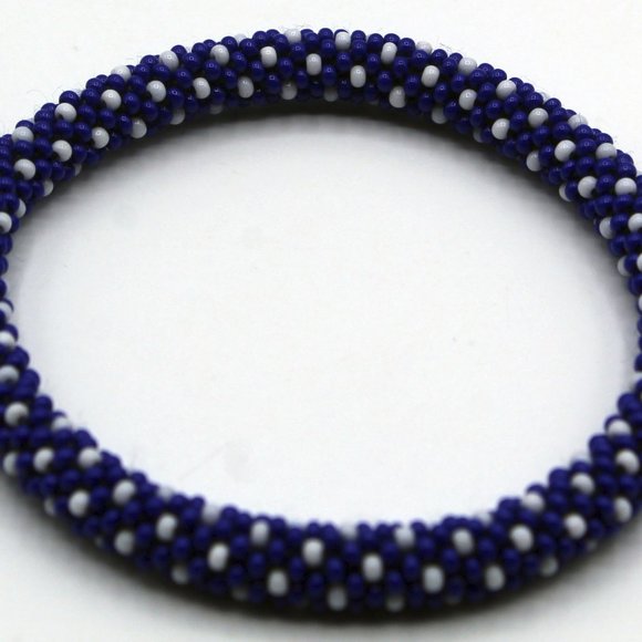 Set of 3 American Flag Style Stacked Bracelets Nepal Glass Bead Seed Bracelet - Picture 5 of 7